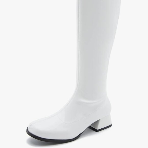 GoGo style white boots size 8 (great for a costume) - Picture 1 of 8